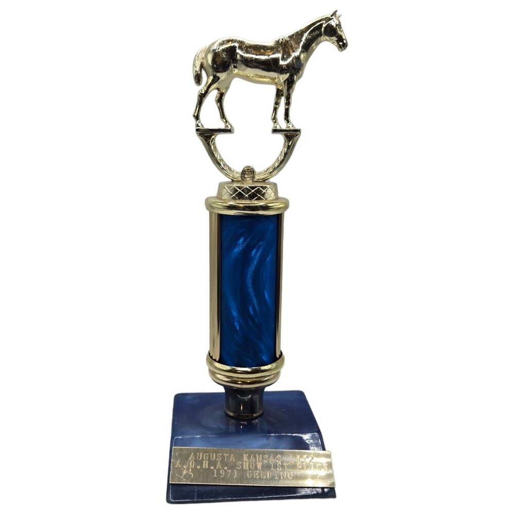 1972 Quarter Horse Trophy Vintage Augusta Kansas AQHA Cowboy Statue Rodeo